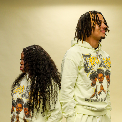 TwoLost pray as two hoodies
